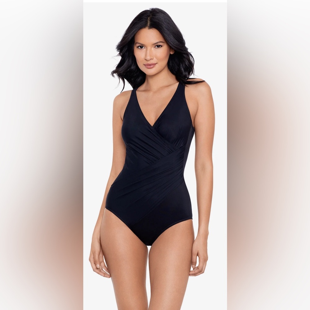 NWT Miraclesuit - Oceanus Elegant Black One-Piece Swimsuit